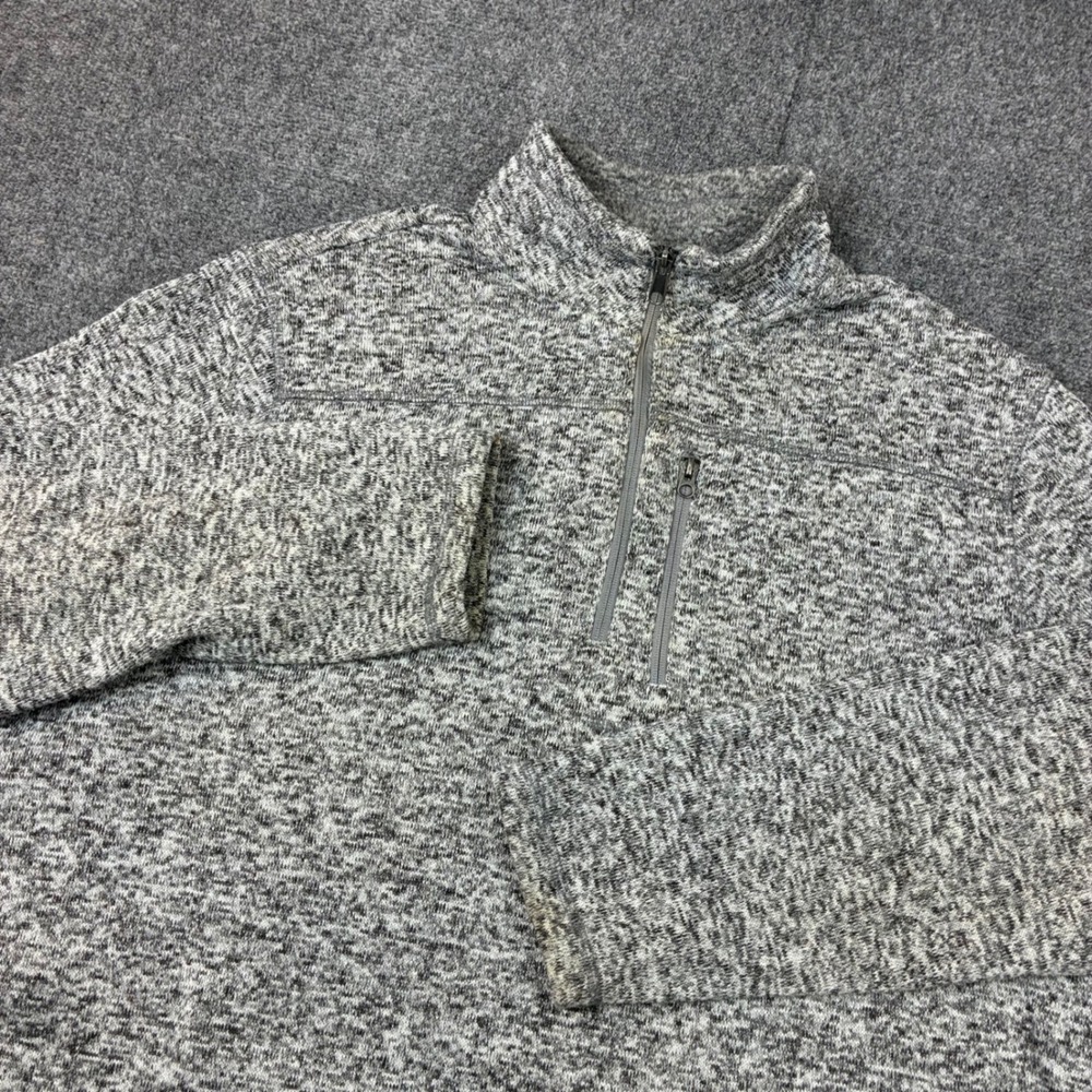 Merona Mens Size 2XL XXL Gray Marled Quarter Zip Fleece Pullover Sweater